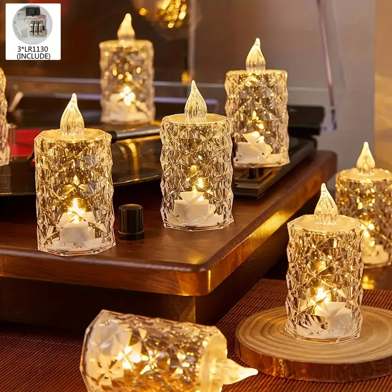 Crystal Flameless Candle Light [6pis]